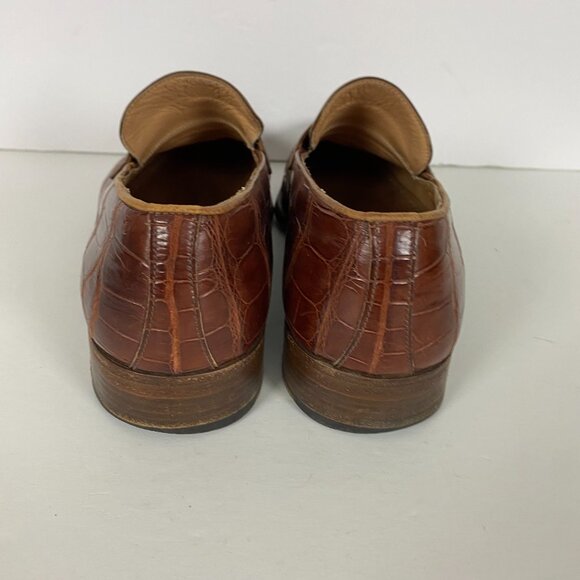 Gravati for Wilkes and Bashford Shoes Mens 9 M Brown Crocodile Wilson Dean Italy - Picture 12 of 16